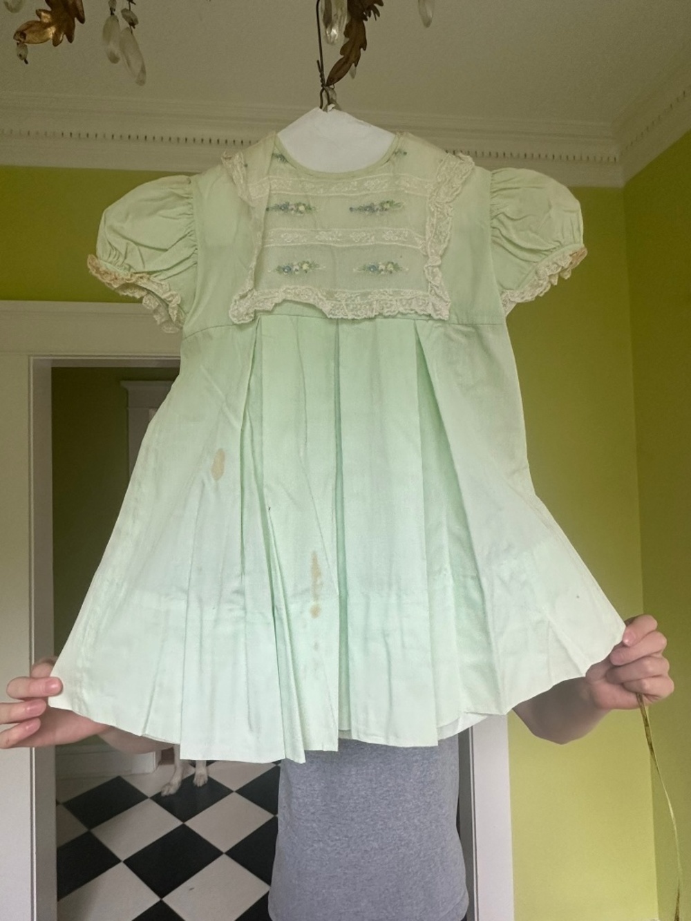 Vintage Handmade Mint Green Dress